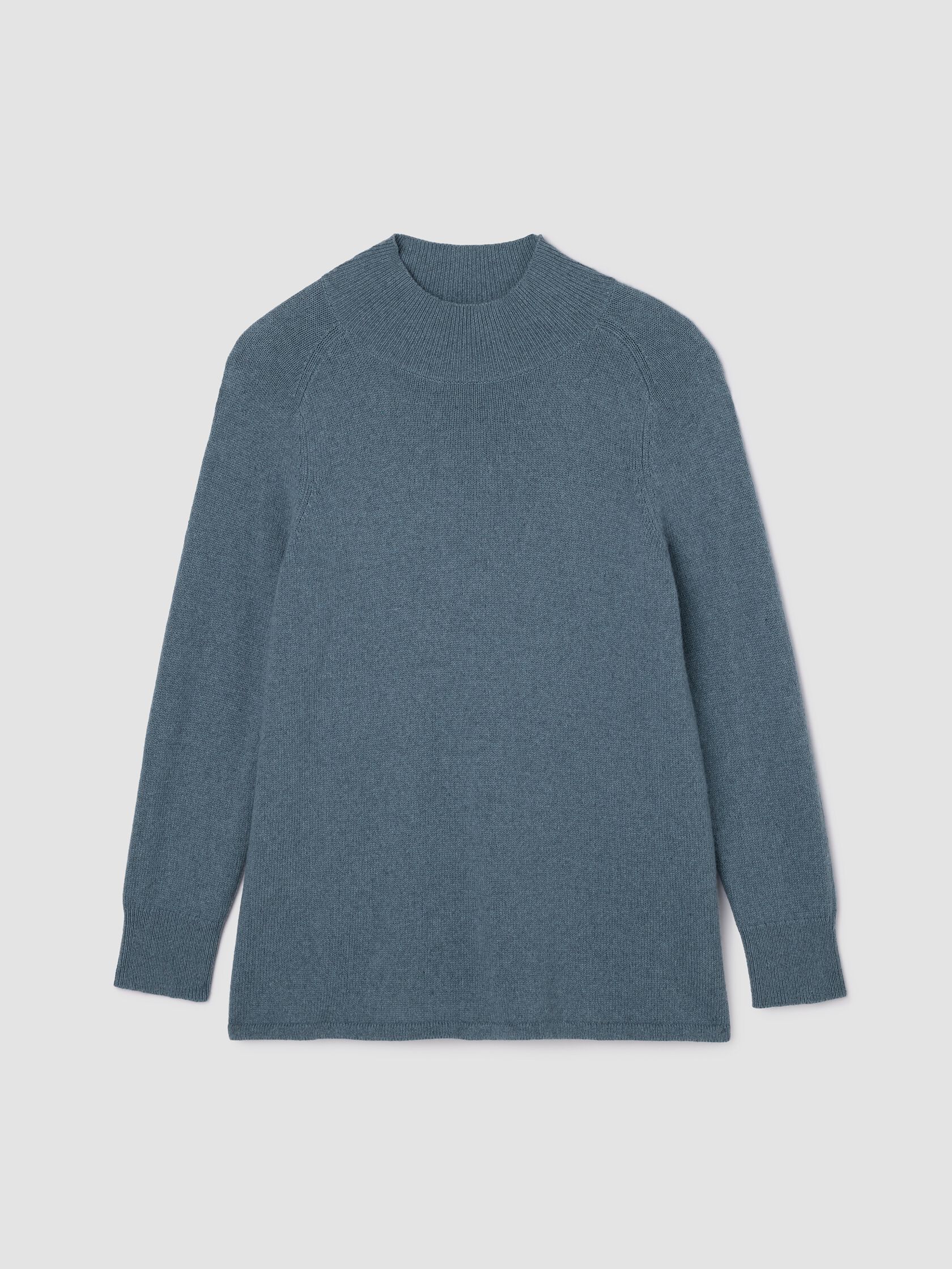 Cotton & Recycled Cashmere Turtleneck Long Top