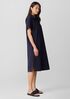Washed Organic Cotton Poplin Classic Collar Shirtdress