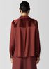 Stretch Silk Charmeuse Classic Collar Shirt
