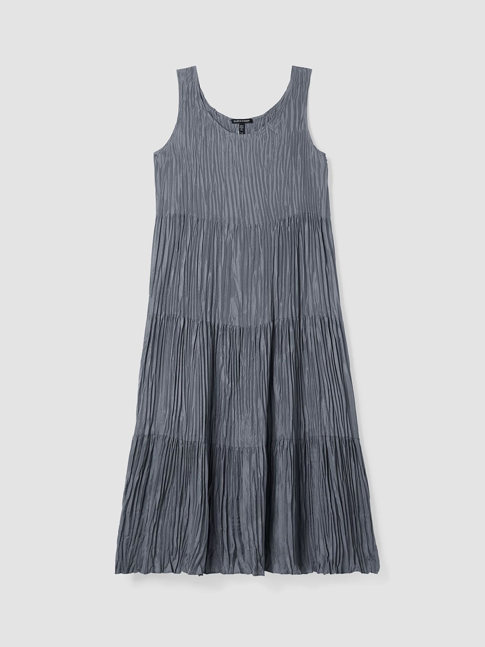 Crushed Silk Tiered Dress