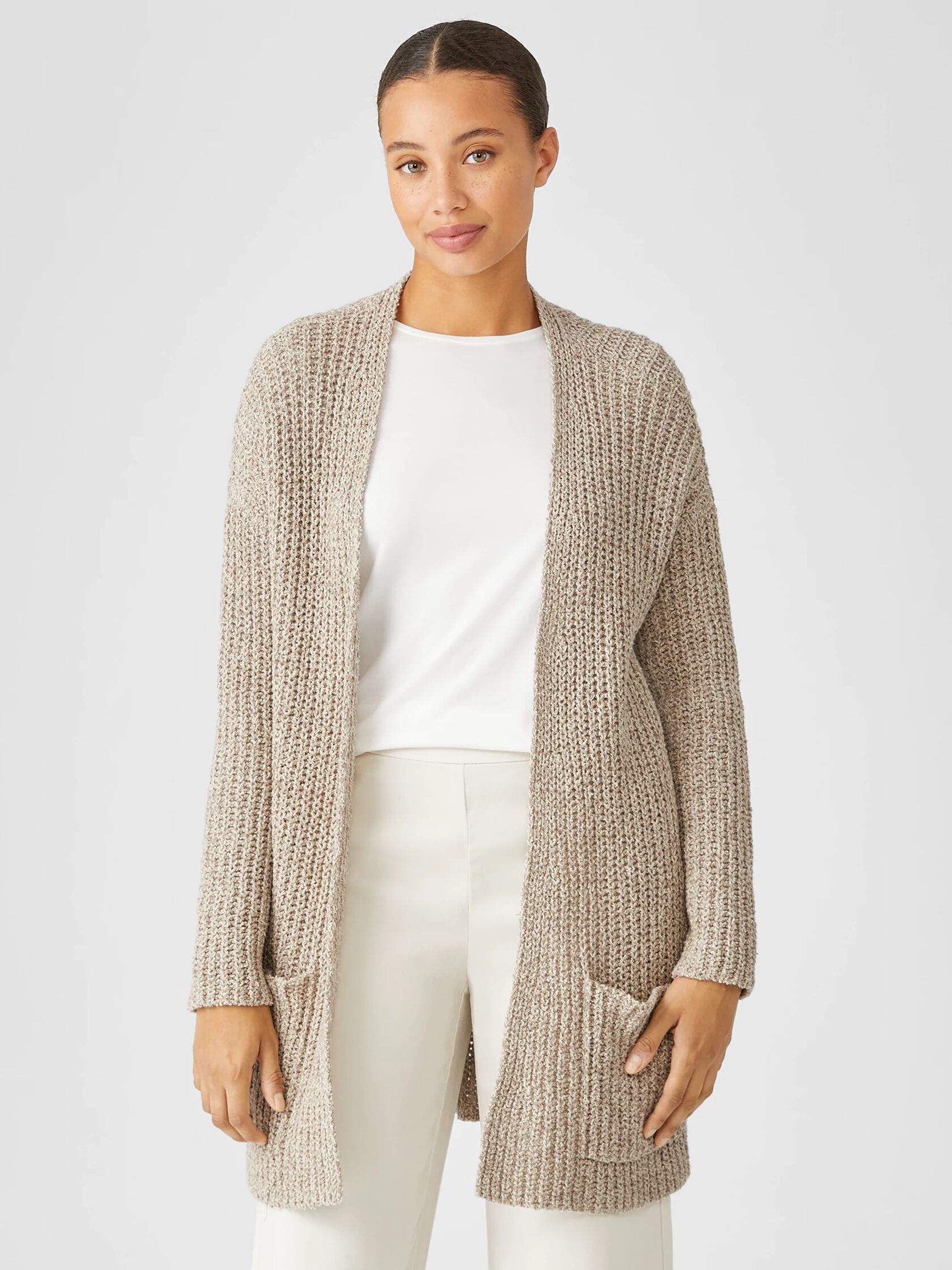 Peruvian Organic Cotton Boucle Cardigan