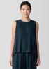 Silk Georgette Crepe Round Neck Tank