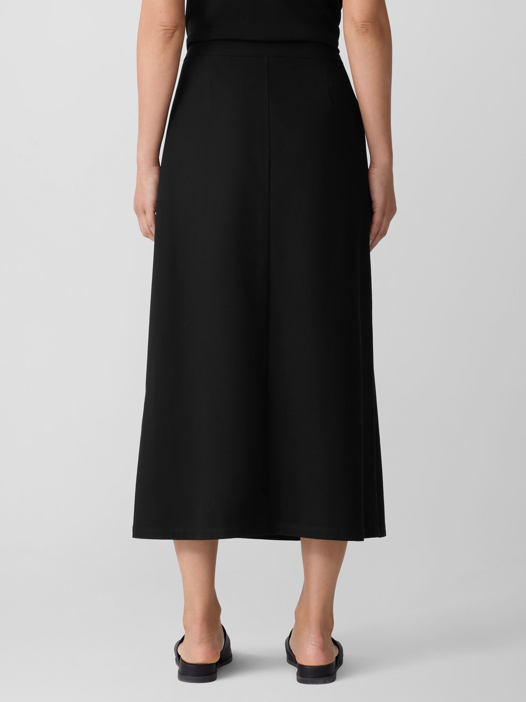 Washable Stretch Crepe Wrap Skirt
