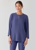 Silk Georgette Crepe Keyhole Top