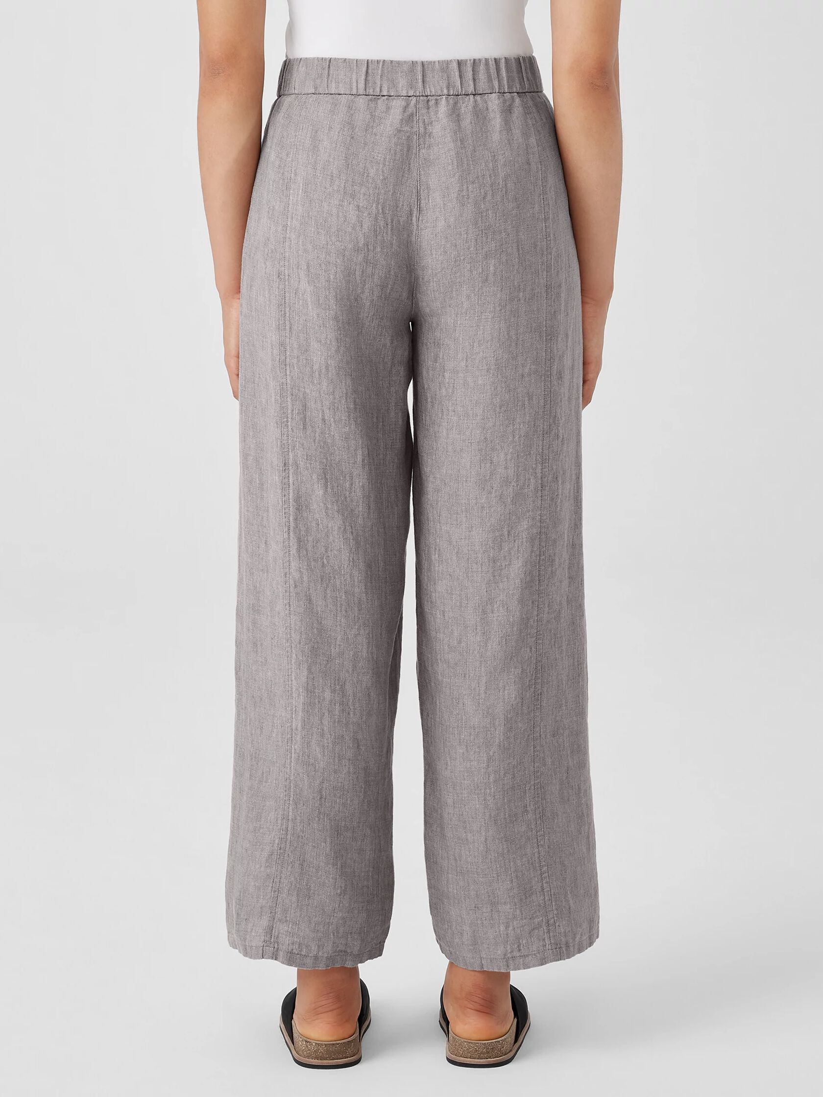 Washed Organic Linen Délavé Wide Trouser Pant