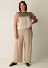 Textured Satin Ballet Neck Tank