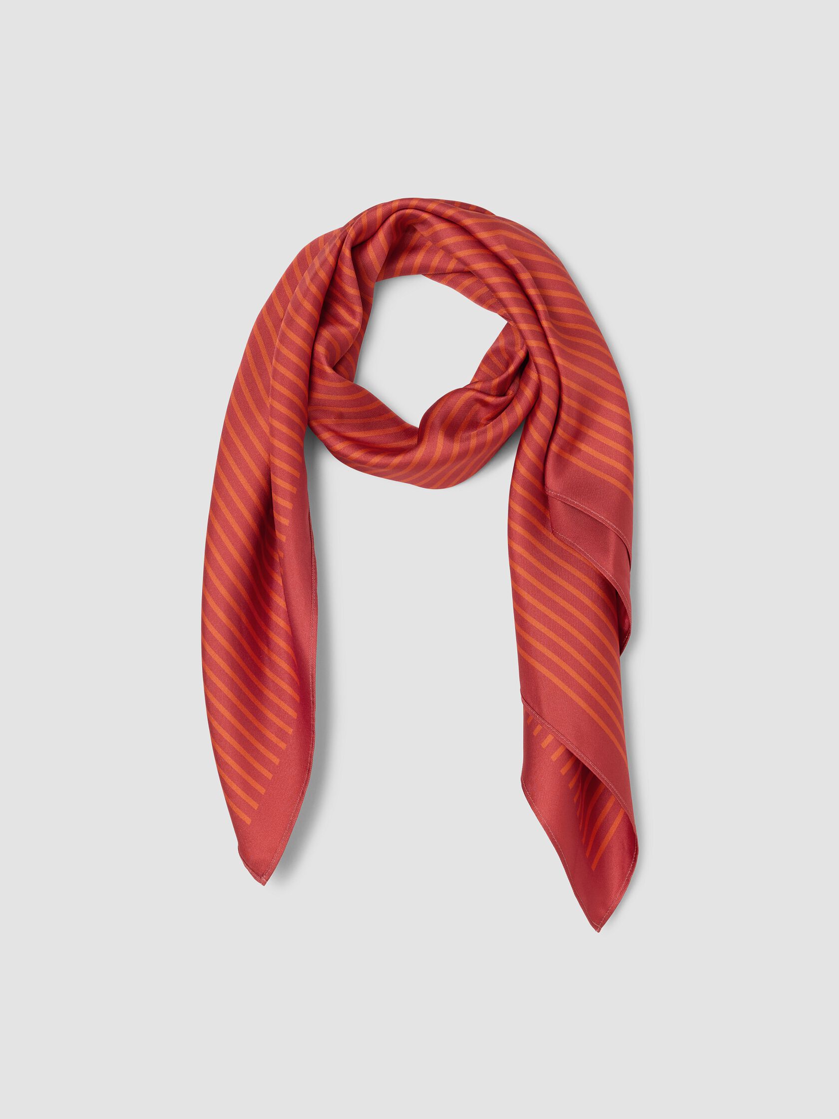 Striped Silk Twill Scarf