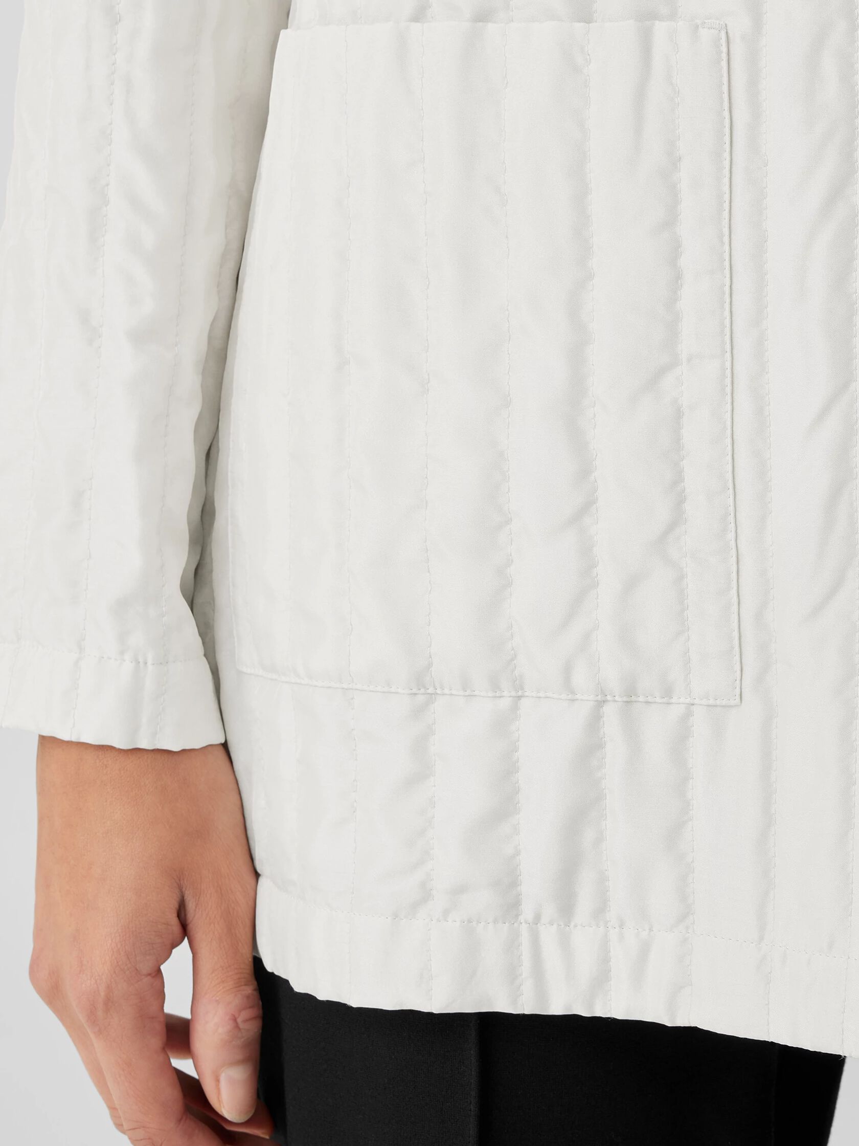 Silk Habutai Quilted Round Neck Jacket