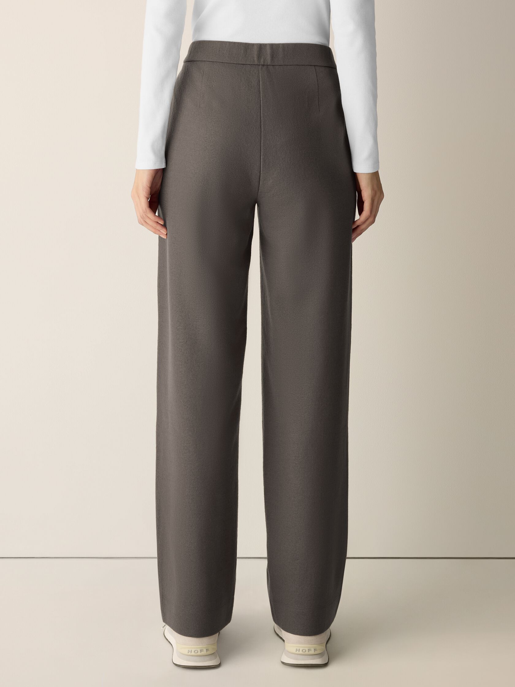 Felted Wool Jersey Full-Length Straight Trouser&nbsp;in Regenerative Wool