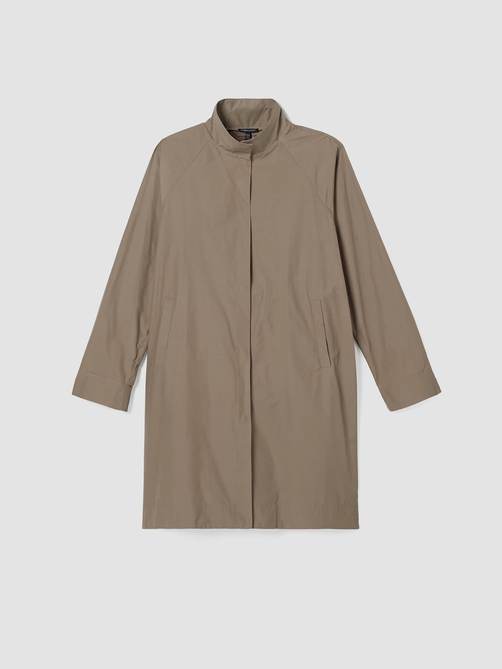 Light Organic Cotton Nylon Stand Collar Coat