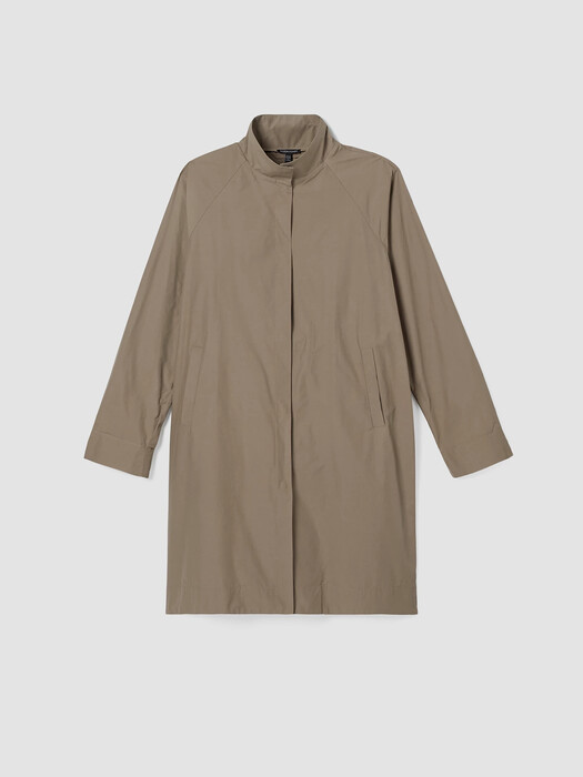 Light Organic Cotton Nylon Stand Collar Coat