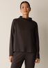 Cozy Brushed Terry Hug Funnel Neck Top