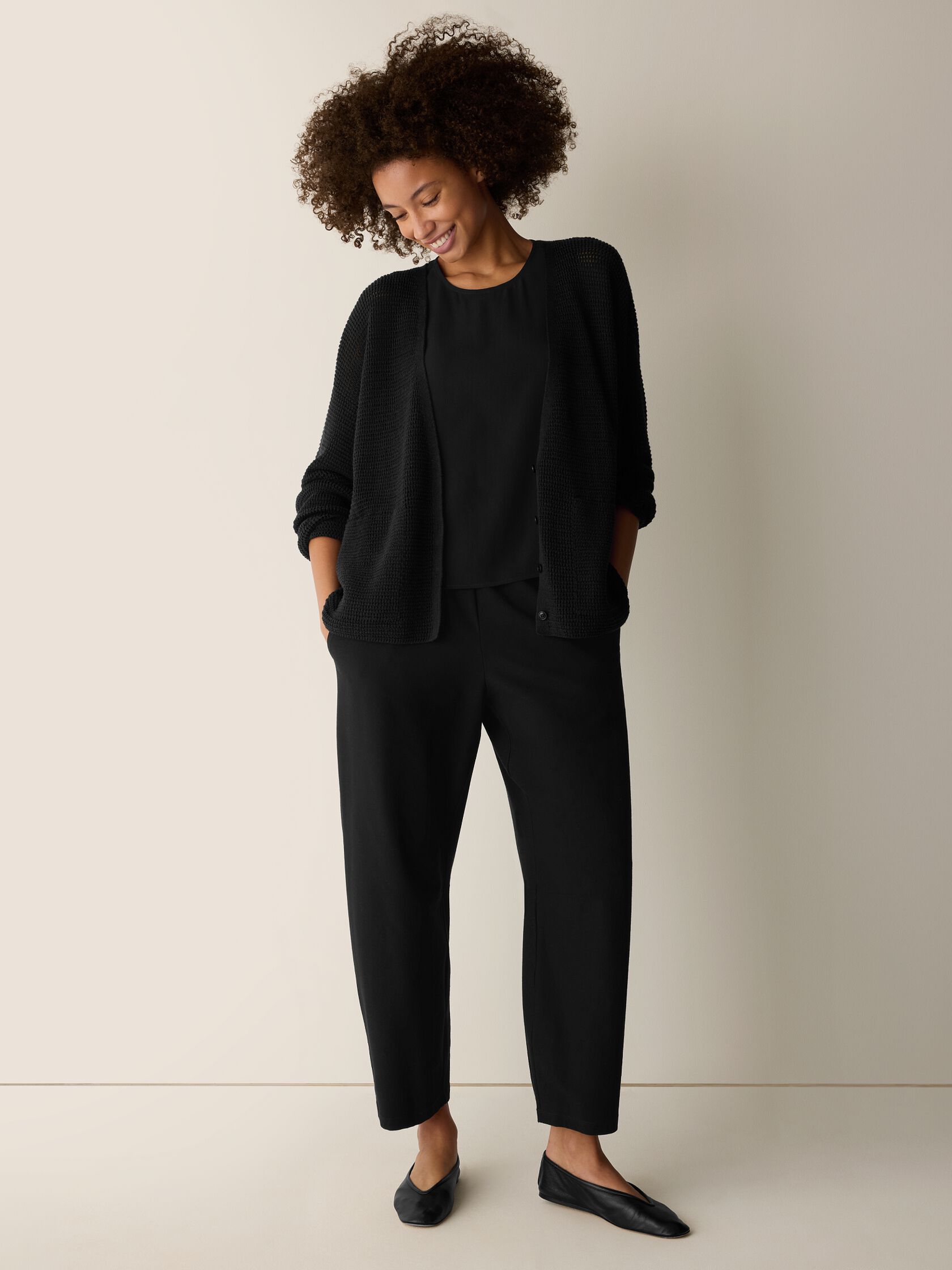 Peruvian Cotton Blend V-Neck Cardigan