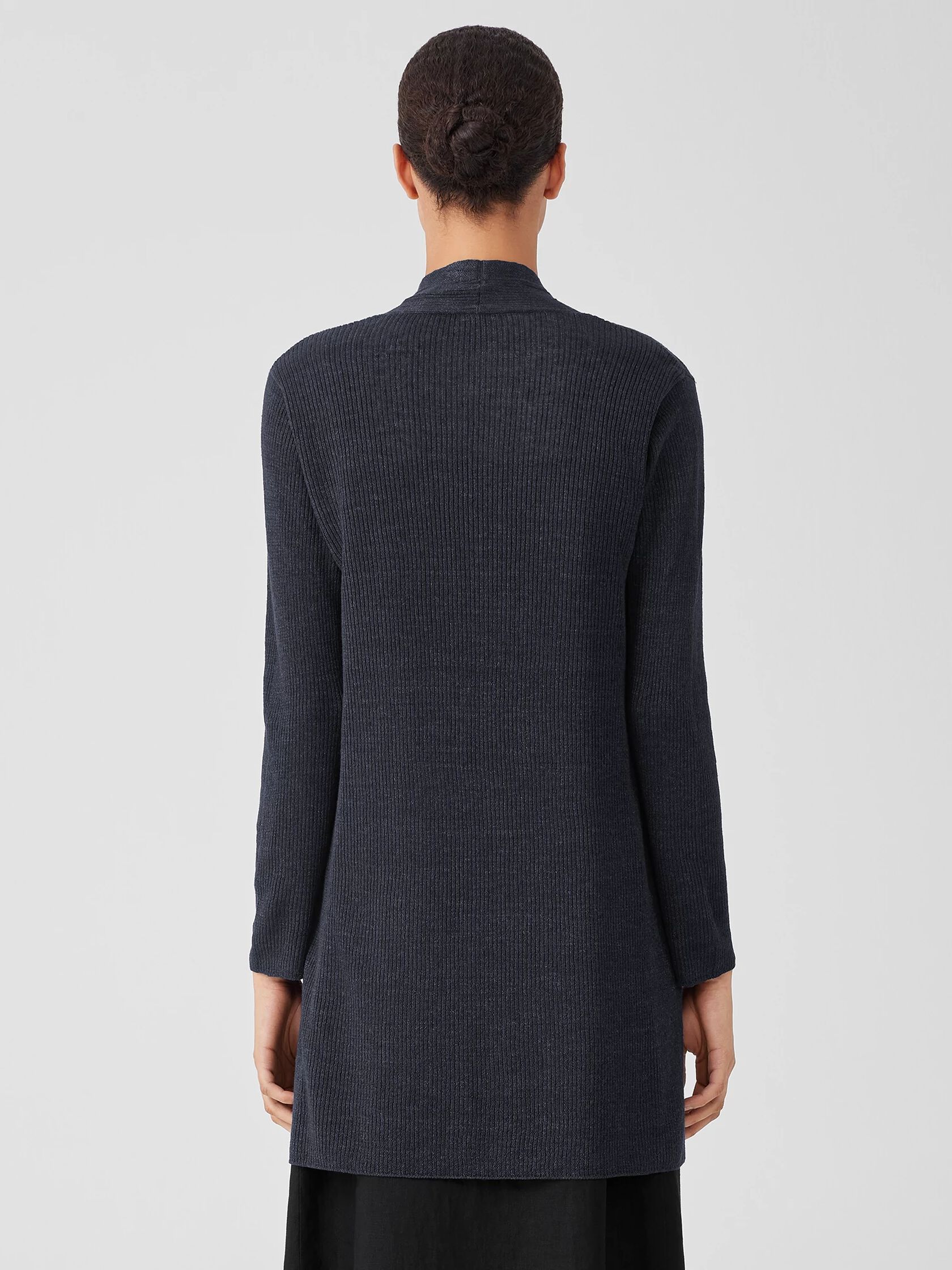 Organic Linen Délavé Rib Long Cardigan