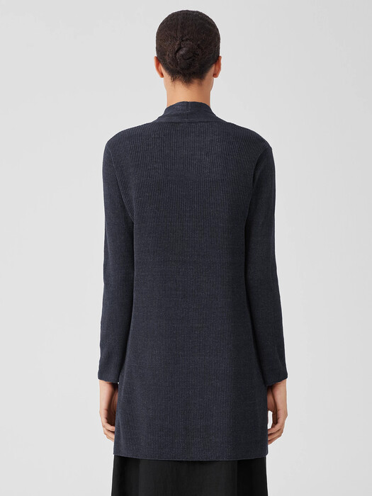 Organic Linen Délavé Rib Long Cardigan