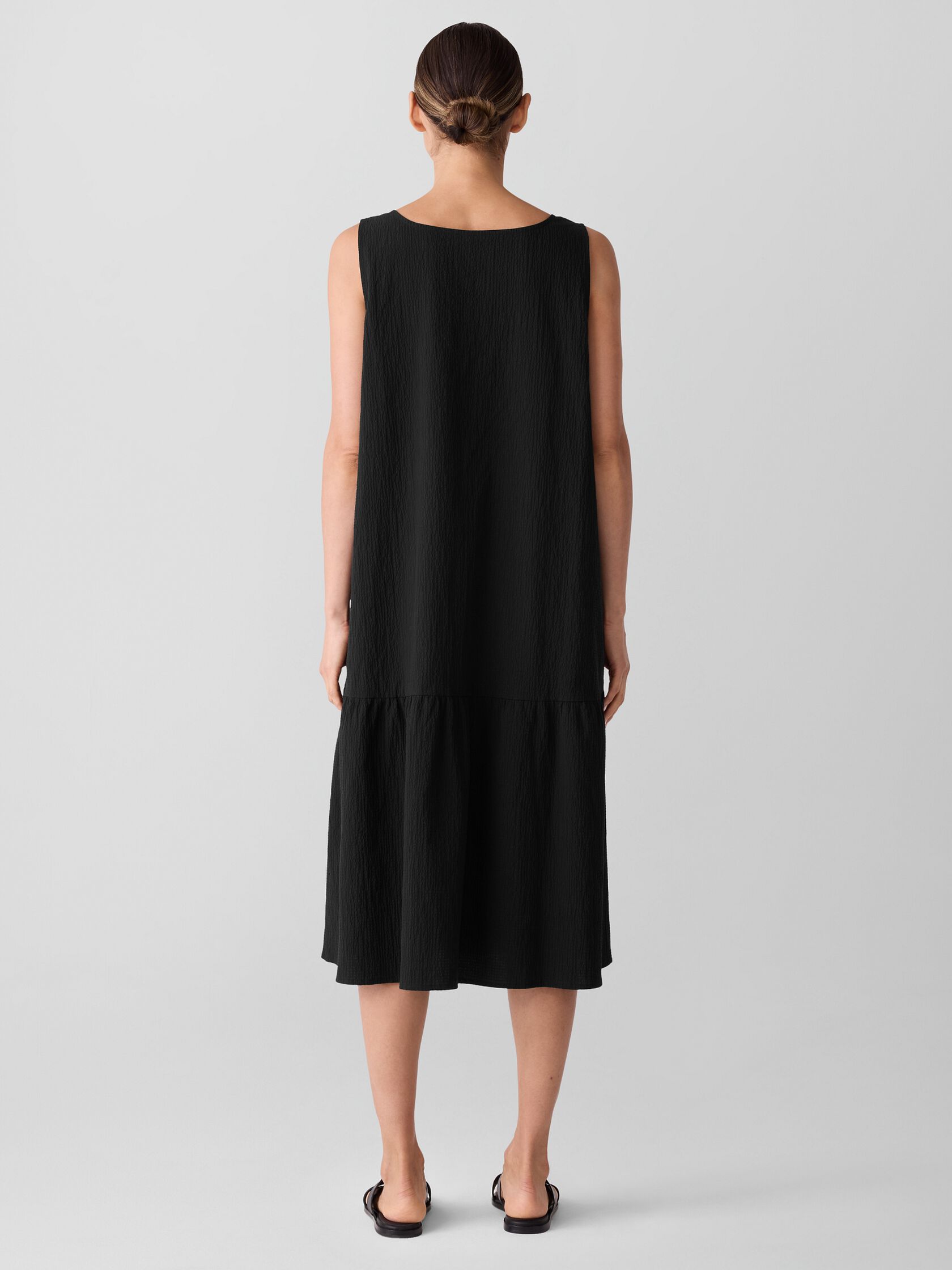 Organic Cotton Pucker Tiered Dress