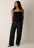 Slubby Organic Cotton Linen Full-Length Straight Pant