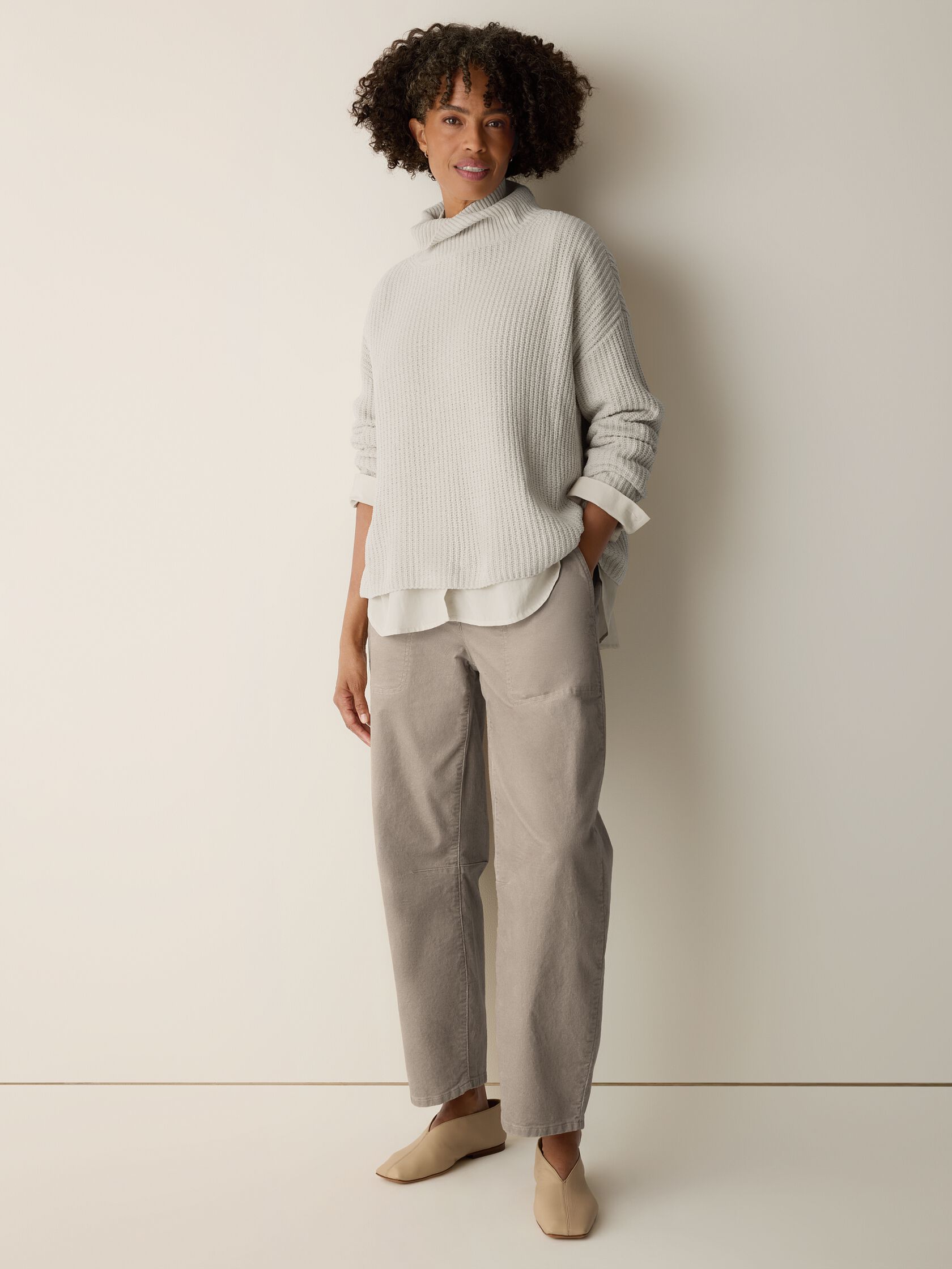Organic Cotton Chenille Turtleneck Top