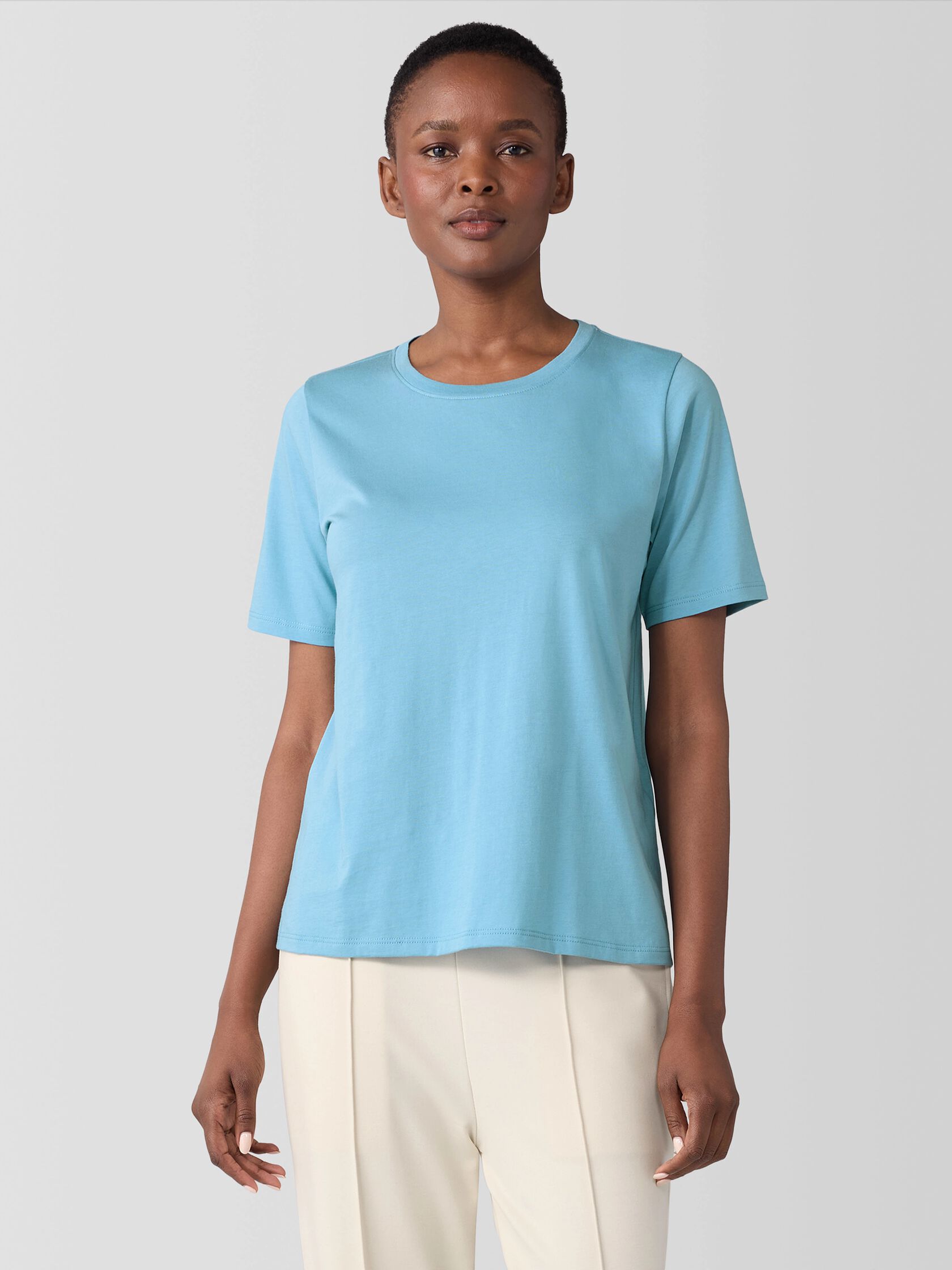 Organic Pima Cotton Jersey Round Neck Tee