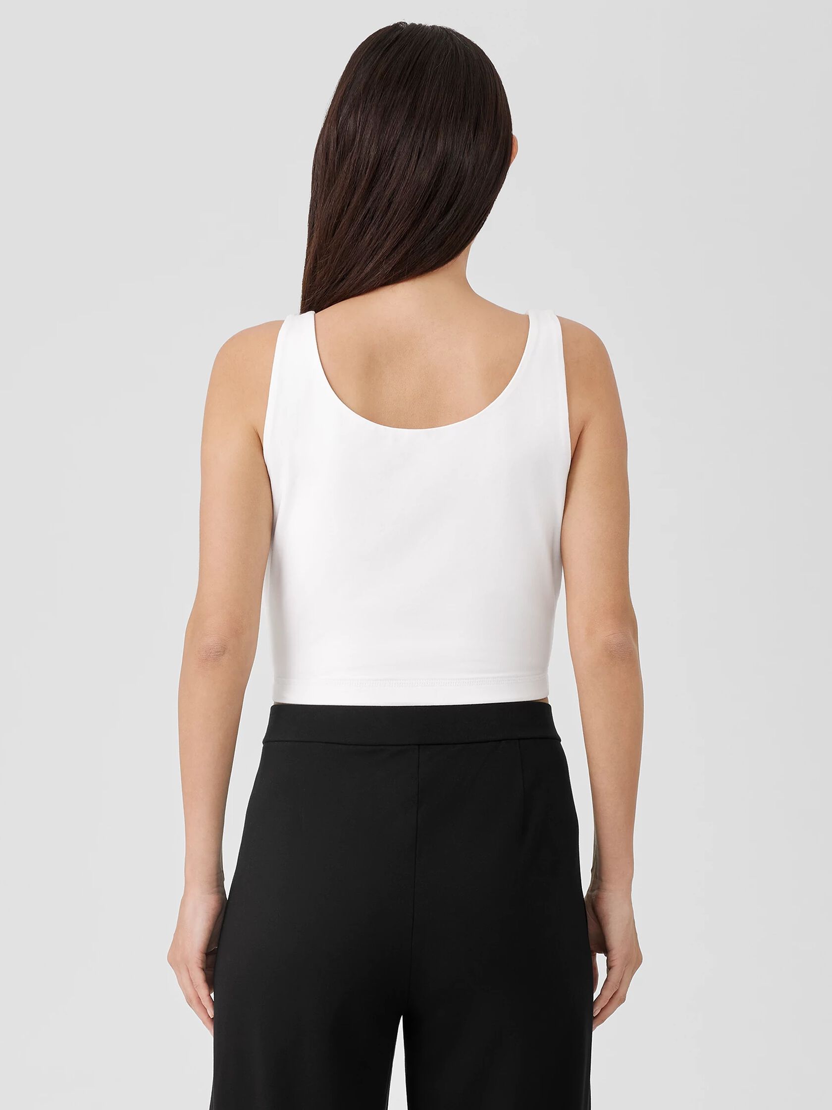 Pima Cotton Stretch Jersey Cropped Tank