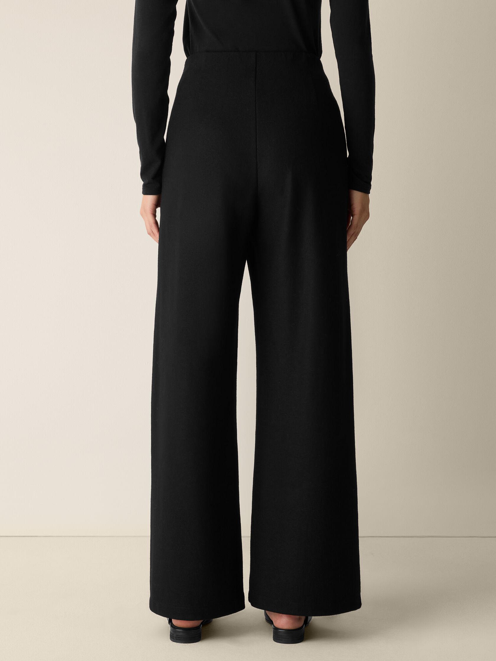 Felted Wool Jersey Wide-Leg Pant in Regenerative Wool