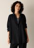 Wool Cotton Check Classic Collar Long Shirt