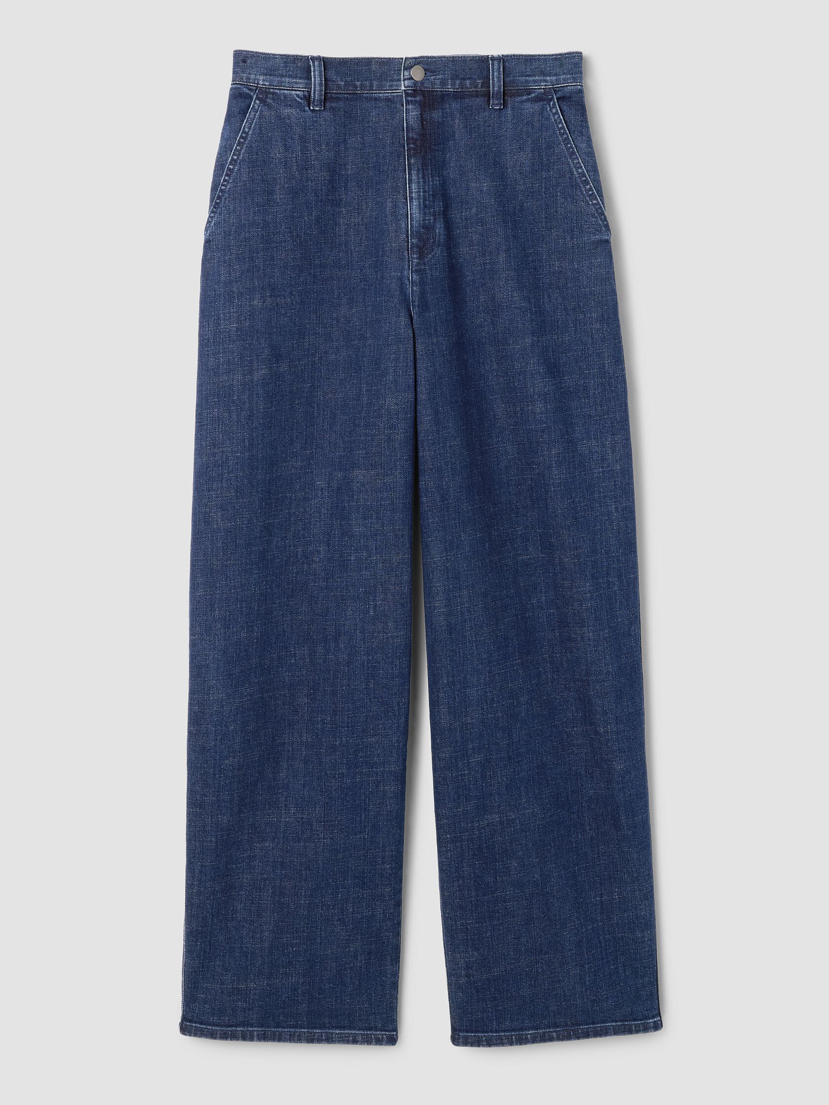 Cotton Stretch Denim Roomy Wide Trouser
