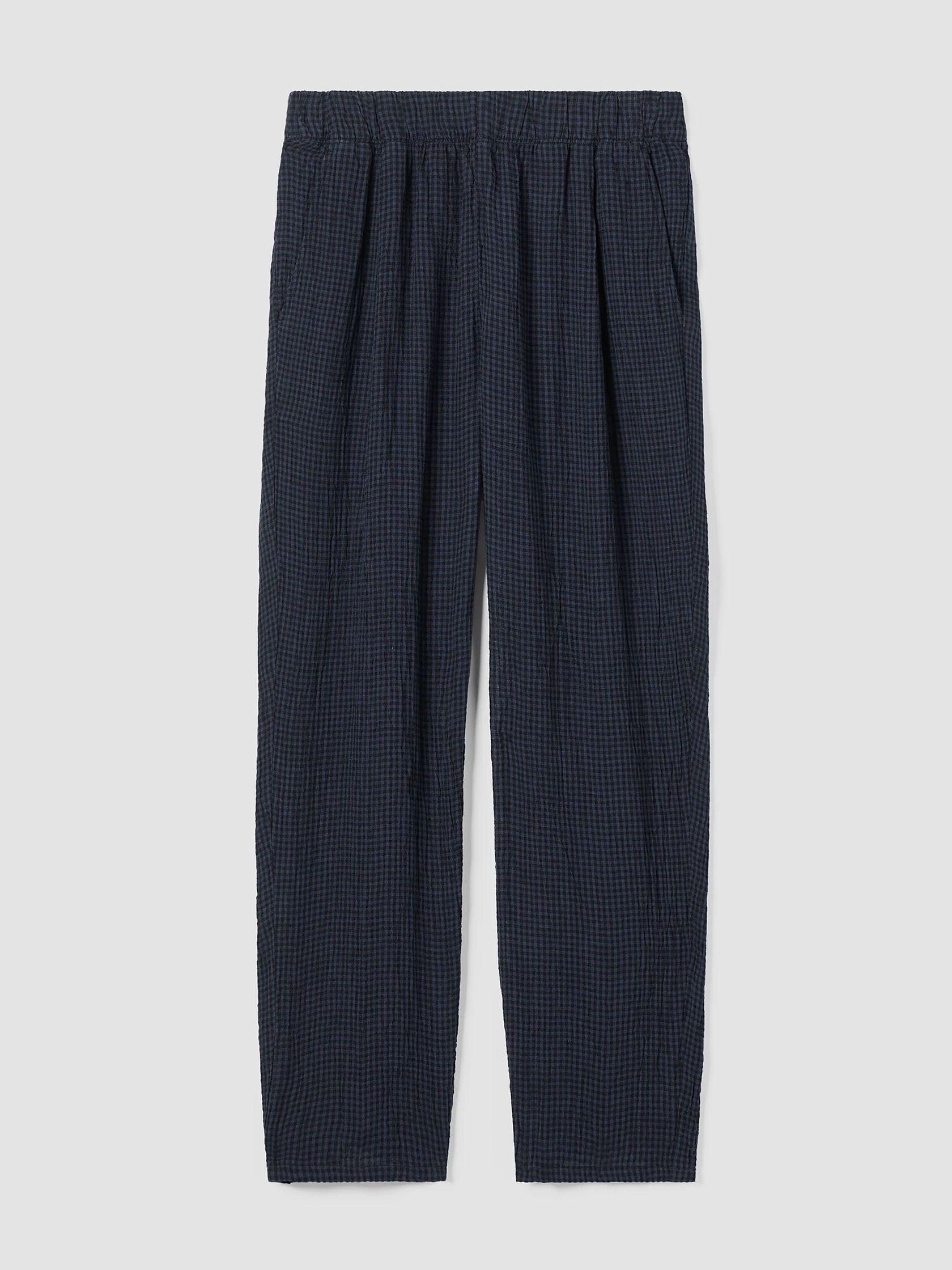 Puckered Organic Linen Tapered Pant