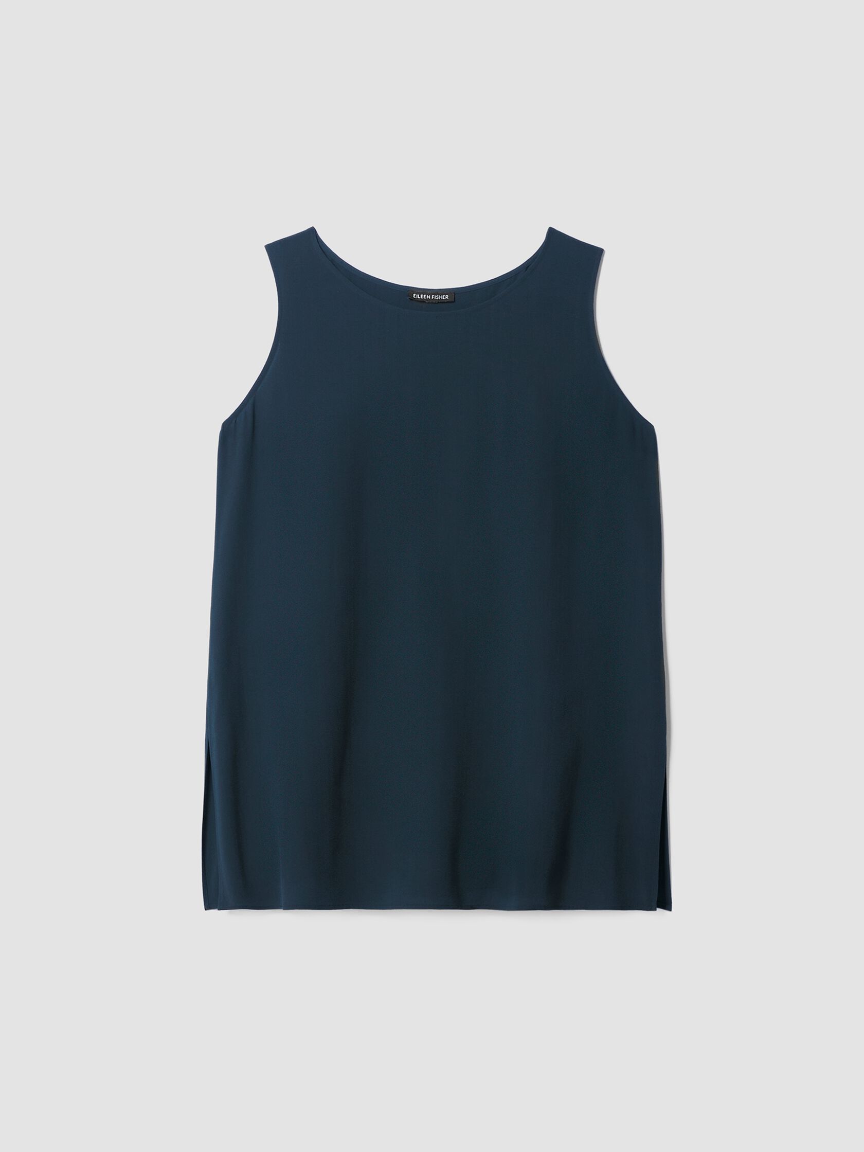 Silk Georgette Crepe Ballet Neck Long Tank