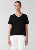 Organic Cotton Slubby Jersey V-Neck Tee