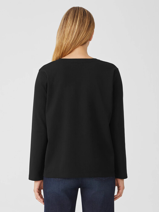Washable Flex Ponte Crew Neck Top