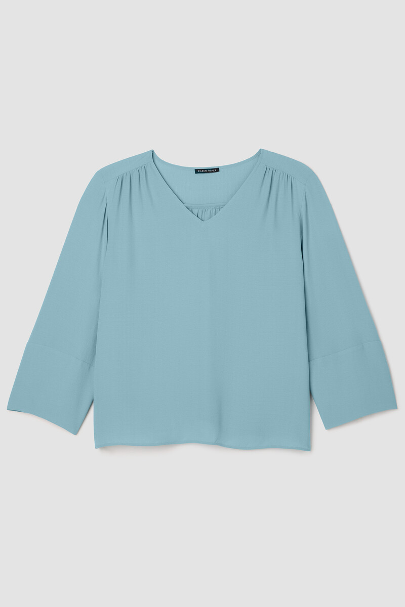 Silk Georgette Crepe V-Neck Top Silk Georgette Crepe V-Neck Top