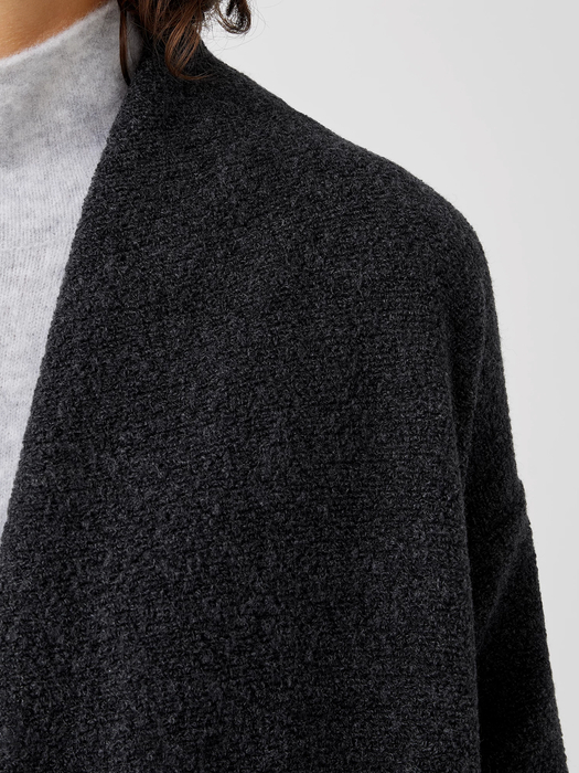 Boucle Wool Knit Long Coat