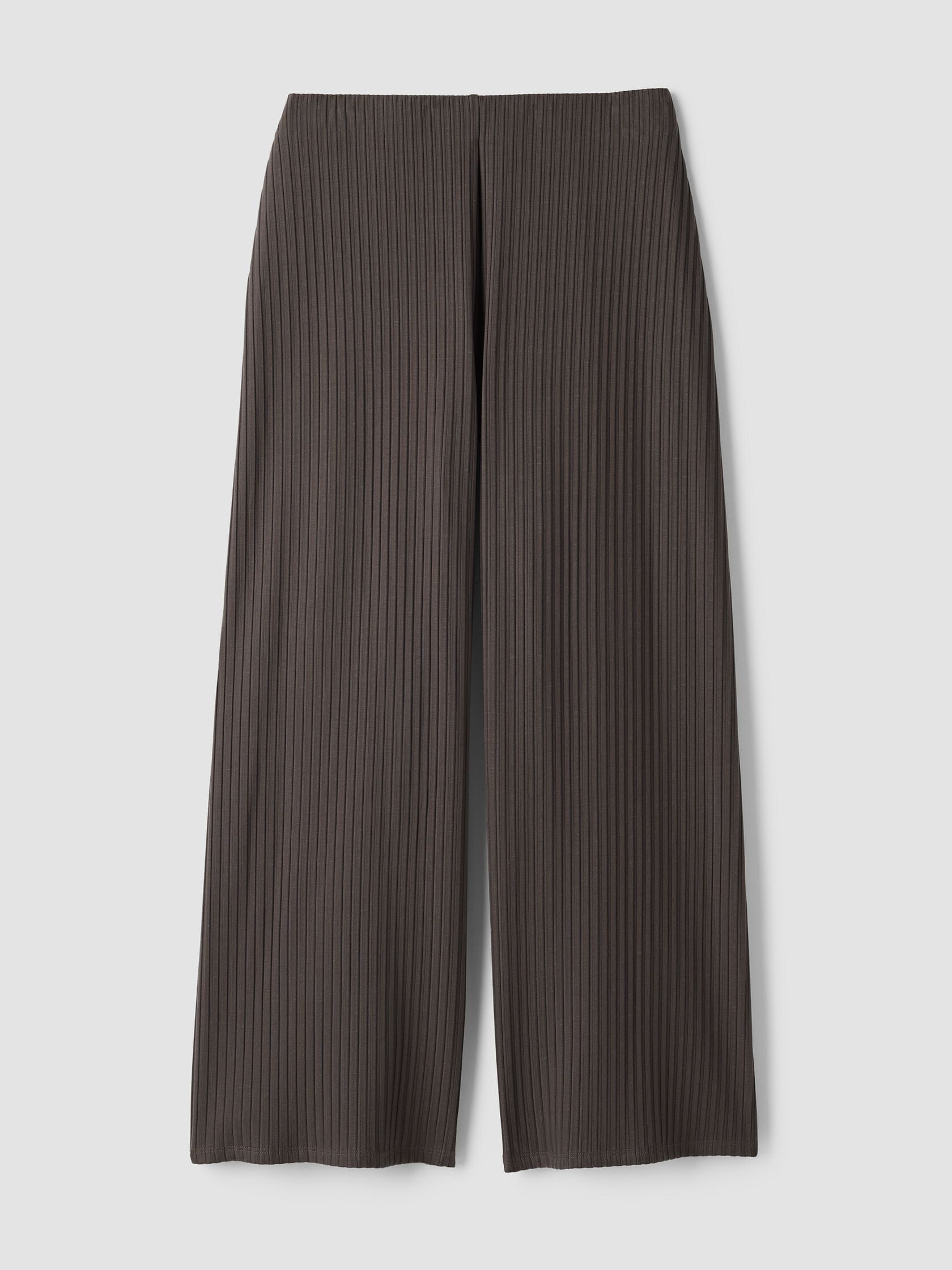 Textured Stretch Rib Wide-Leg Pant