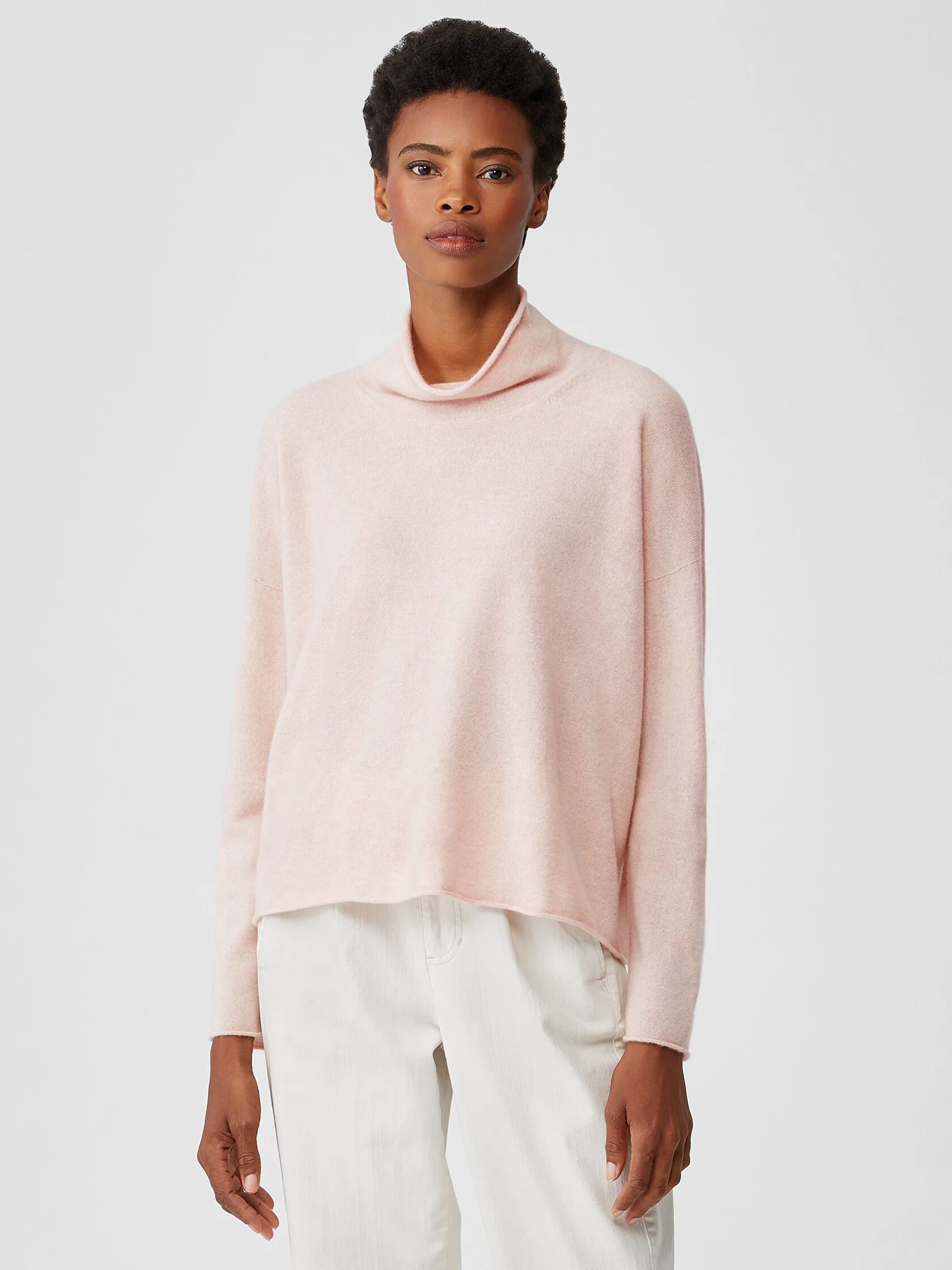 Italian Cashmere Scrunch Neck Top