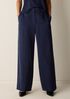 Linen Silk Twill Wide-Leg Trouser