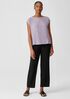 Silk Georgette Crepe Shirred-Back Top