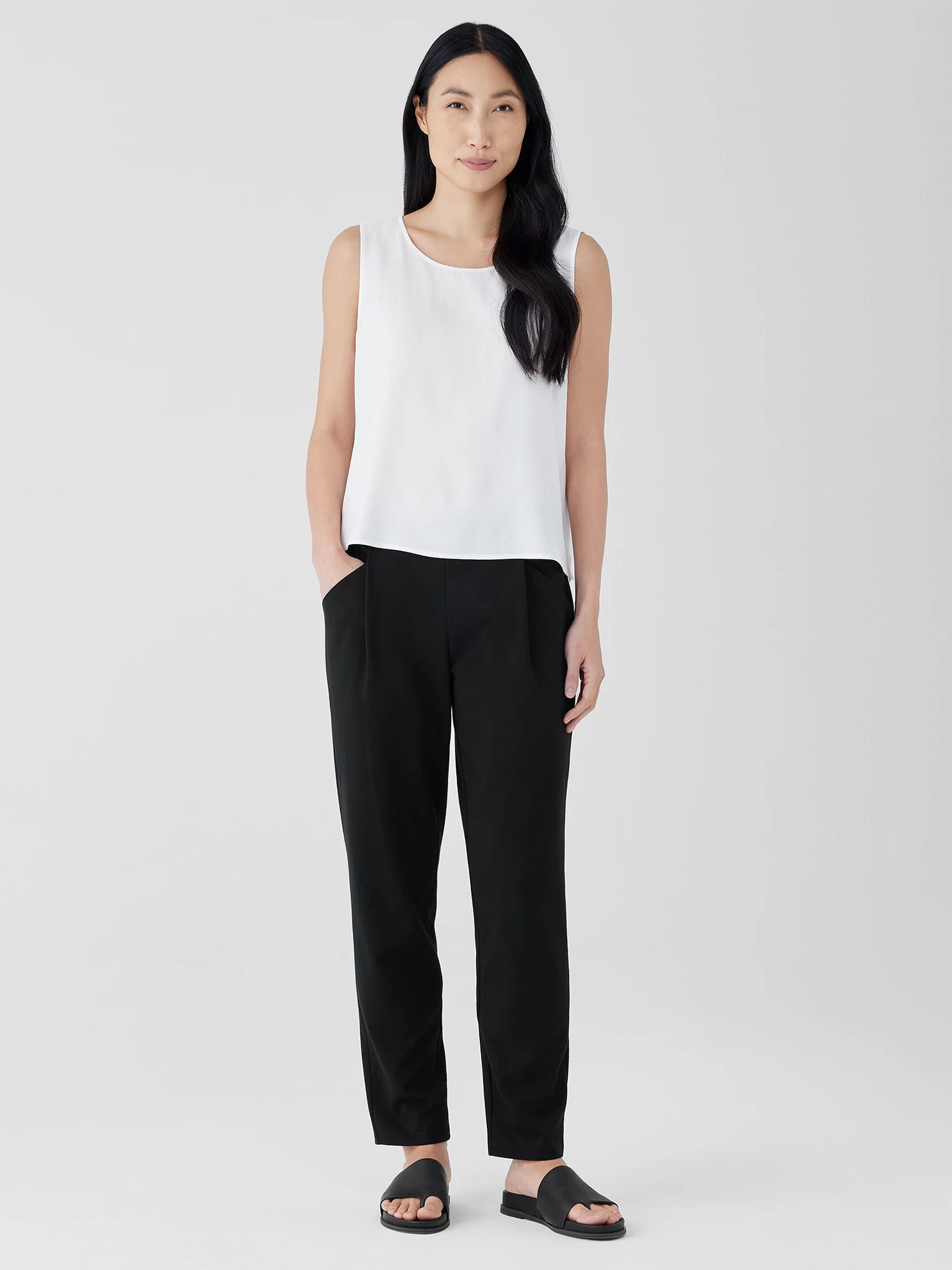 Cotton Blend Ponte Carrot Pant