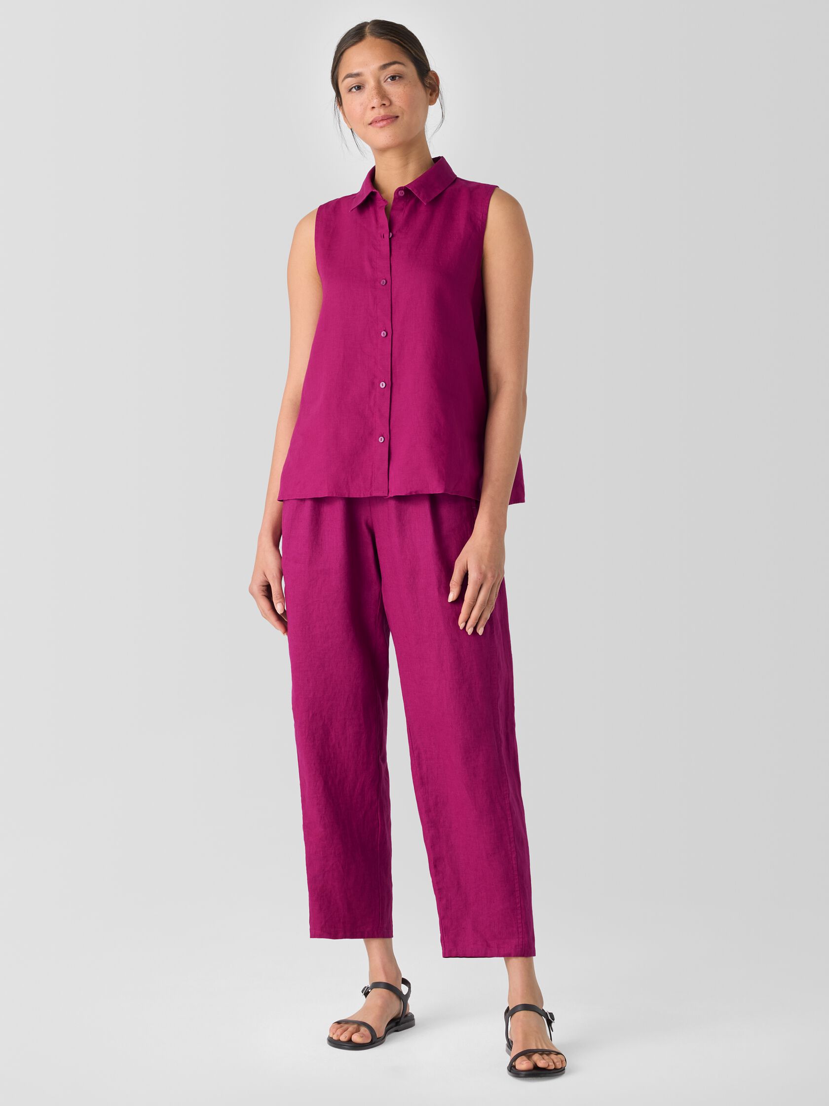 Organic Handkerchief Linen Sleeveless Shirt