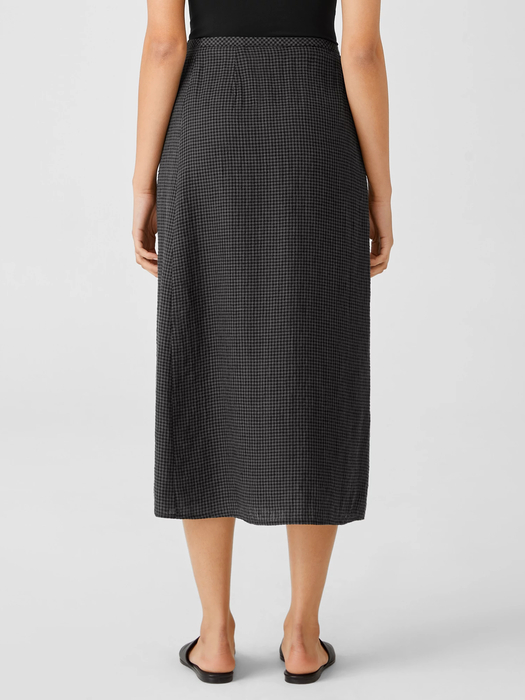 Puckered Organic Linen Wrap Skirt