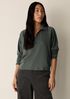 Cozy Brushed Terry Hug Split Neck Top