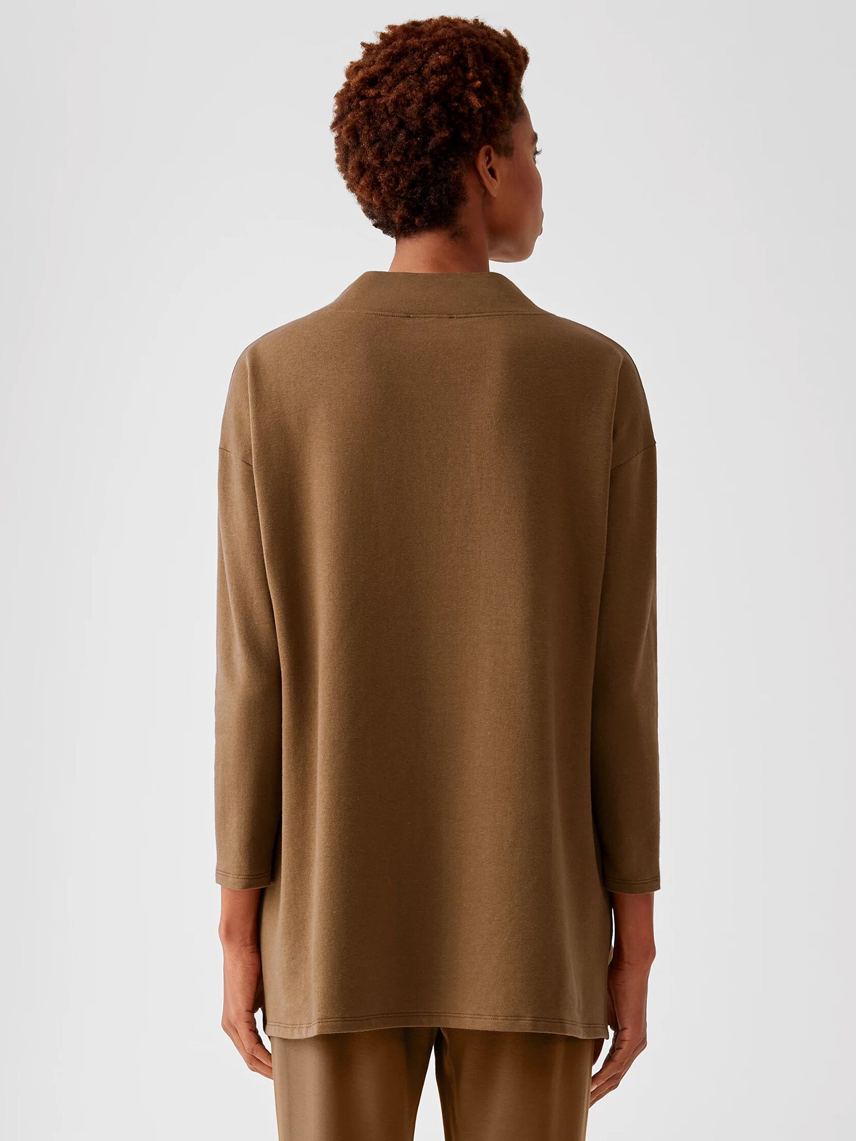 Cozy Brushed Terry Funnel Neck Tunic