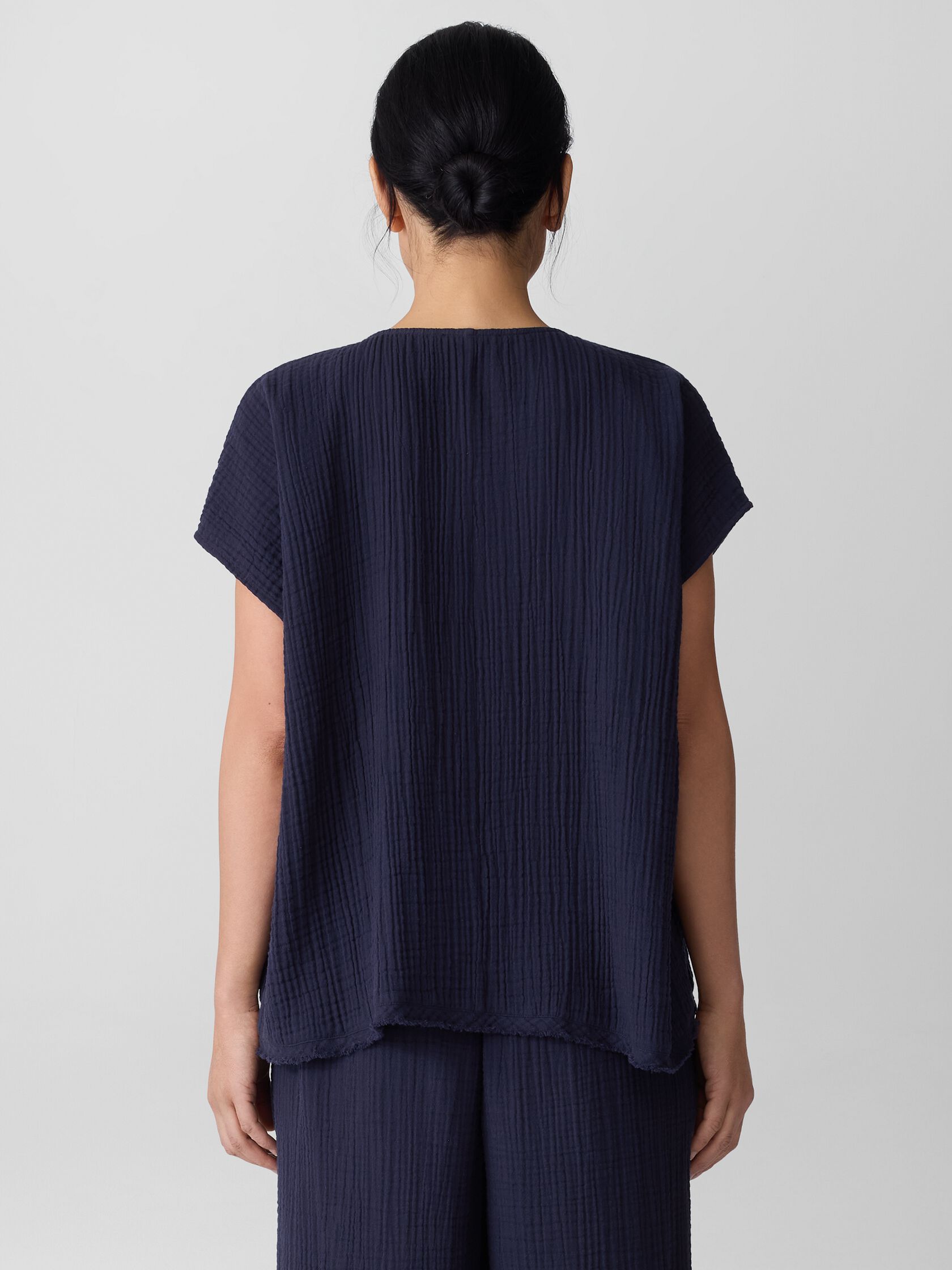 Organic Cotton Lofty Gauze V-Neck Square Top