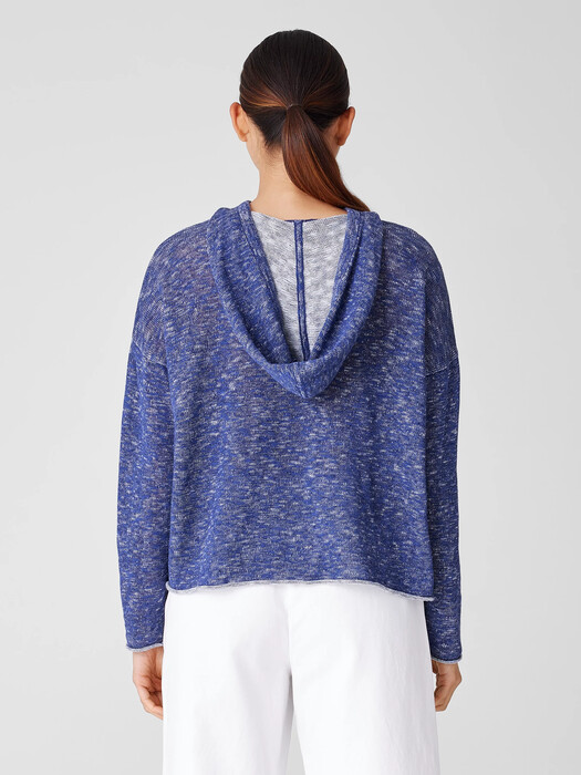 Organic Cotton Linen Slub Hooded Top