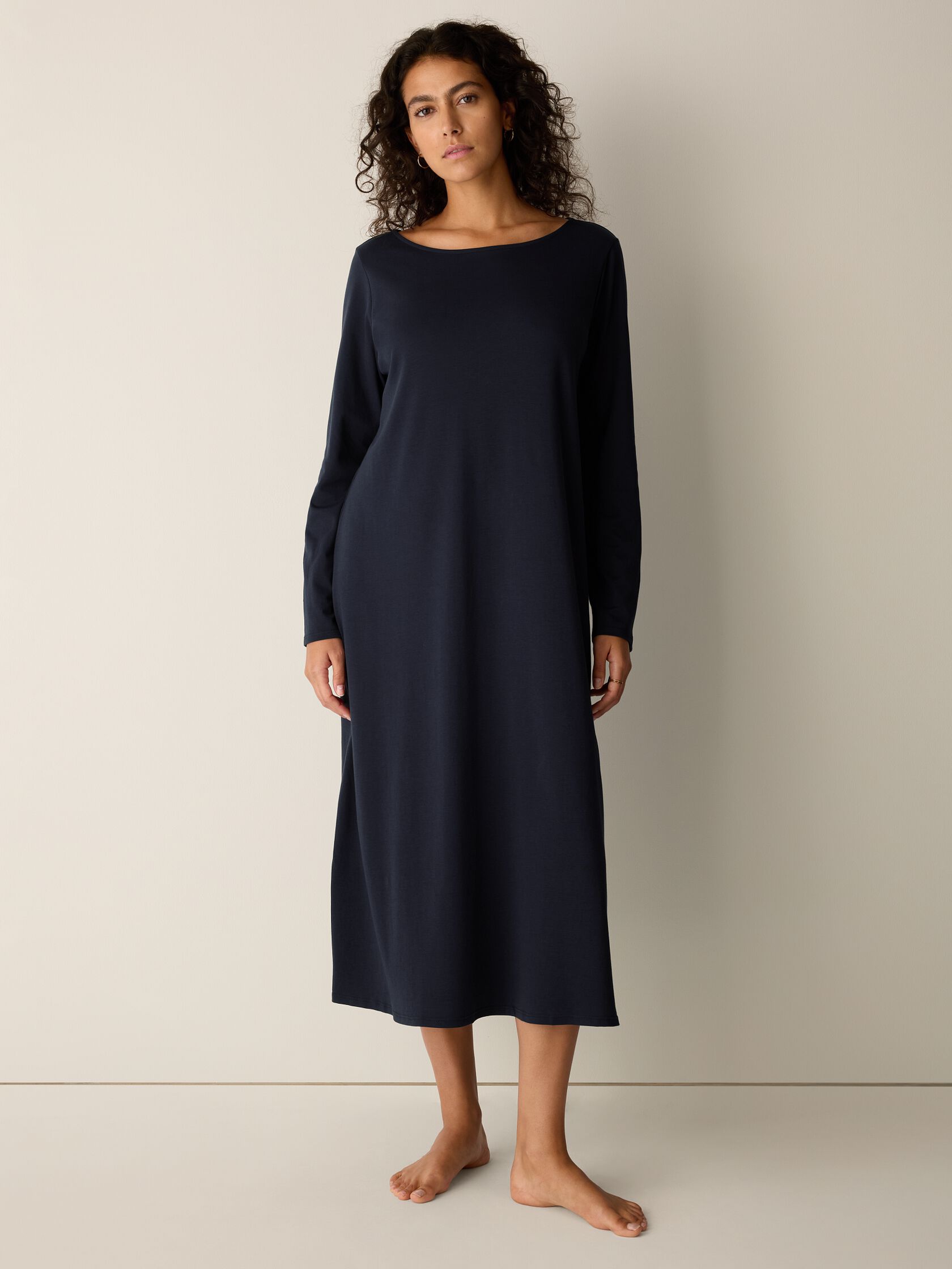 Organic Cotton Interlock Bateau Neck Sleep Dress