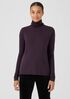 Ribbed Pima Cotton Blend Turtleneck Top