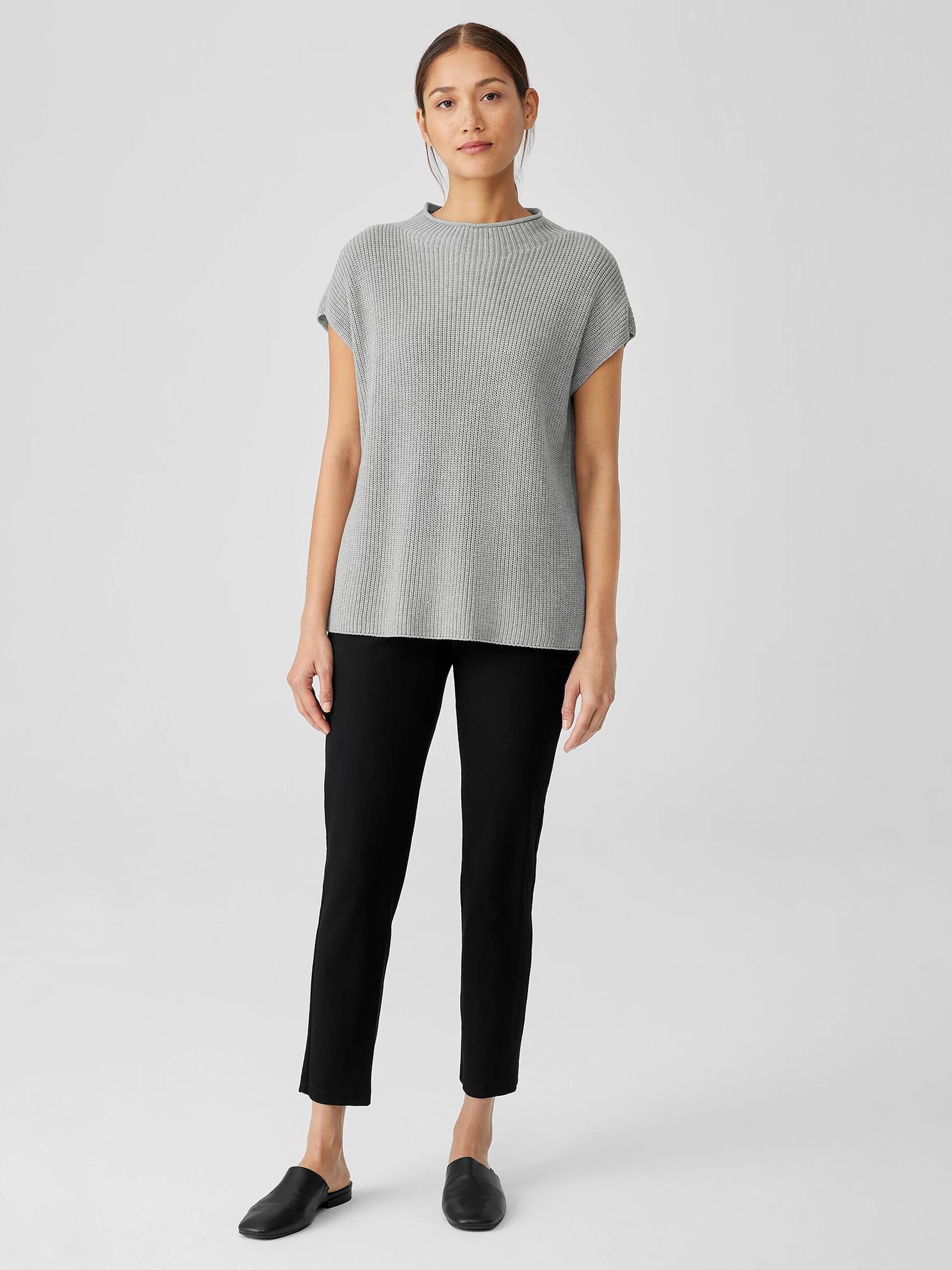 Peruvian Cotton Blend Funnel Neck Top