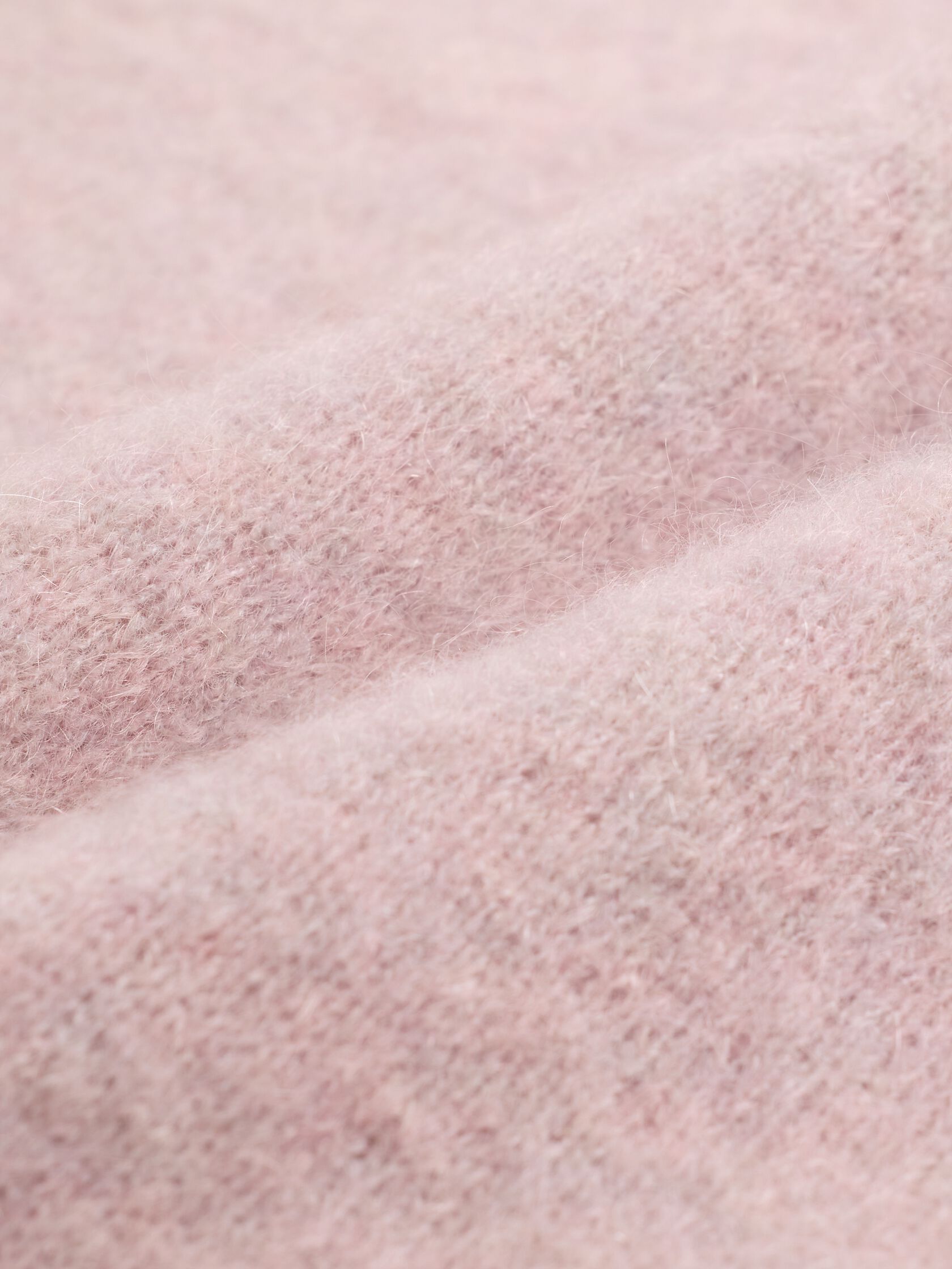 Mohair Plush M&eacute;lange Crew Neck Cardigan