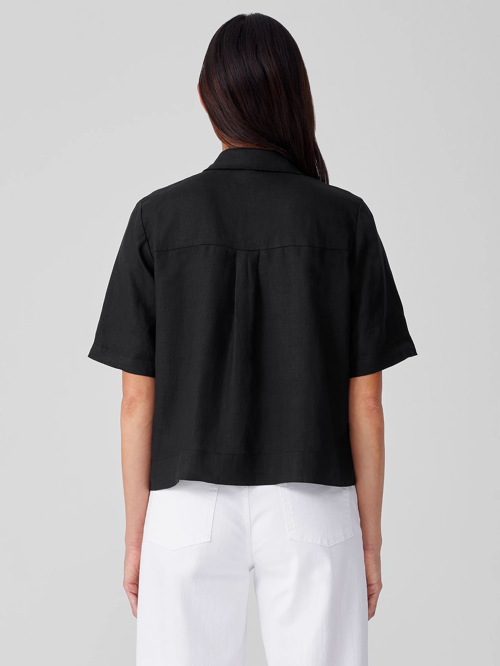 Handkerchief Linen Notch Collar Shirt