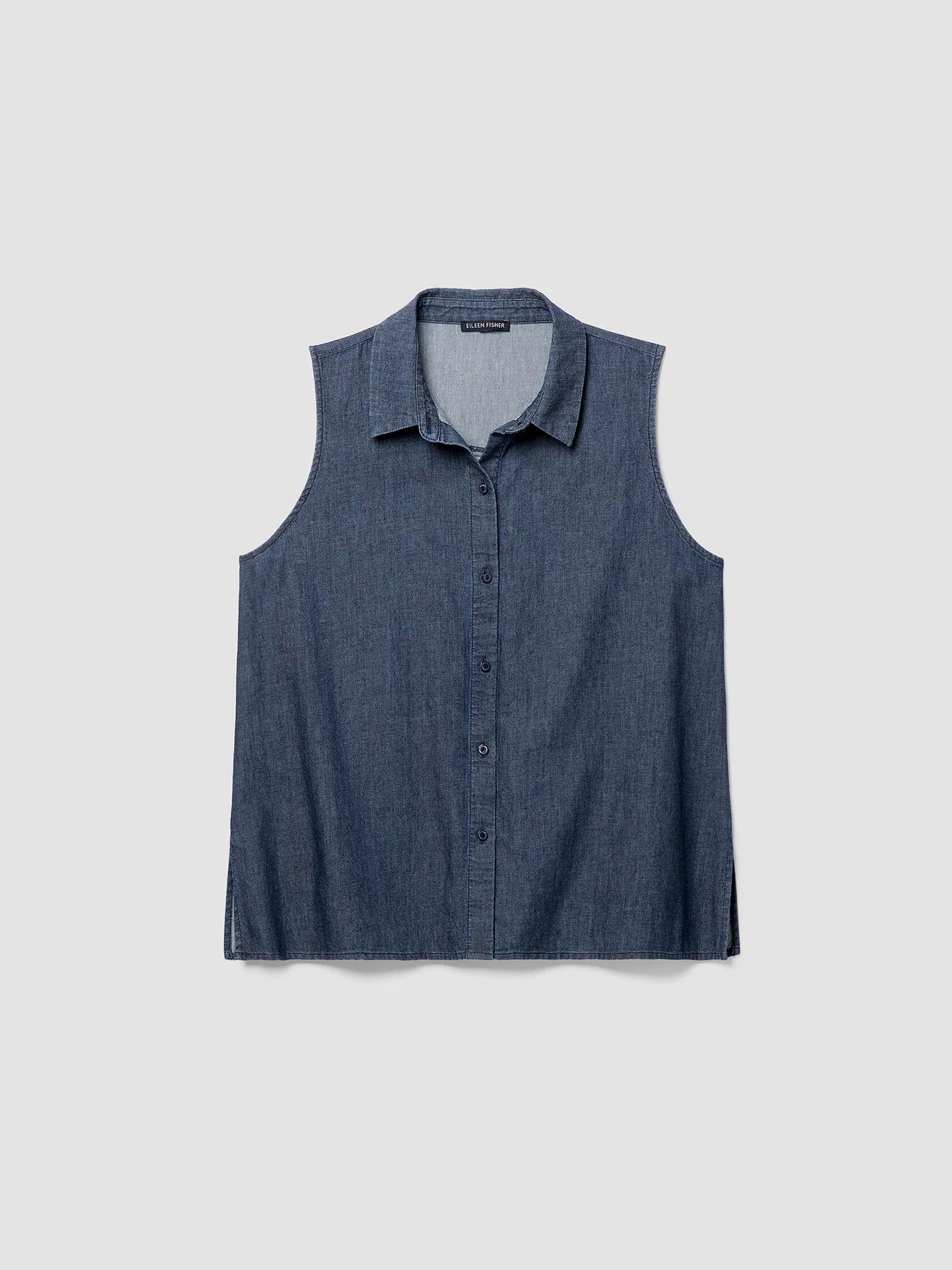 Airy Organic Cotton Twill Sleeveless Shirt